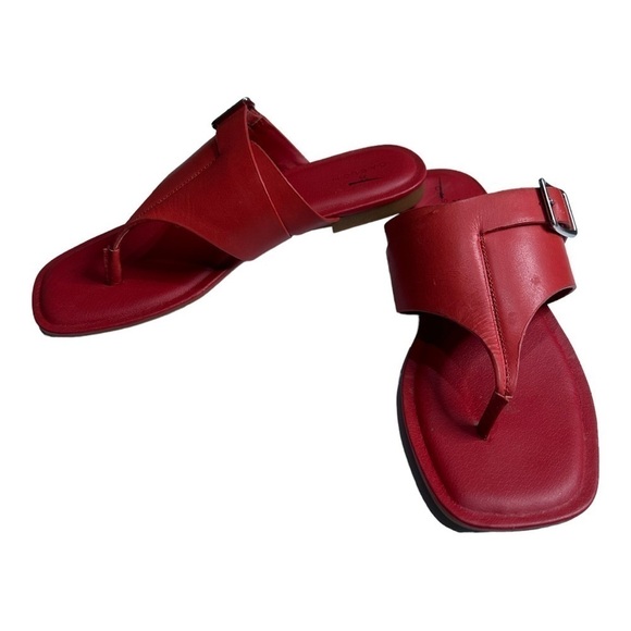 CASLON Circa Red Leather Sandals Size 7 - Picture 5 of 7